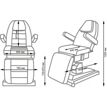 Косметологическое кресло Альфа-10 электропривод, 2 мотора СА